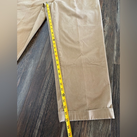 *Read Vtg Y2K Tommy Hilfiger Khaki Chino Pants Mens 36X30 Beige Cuffed Pleated - Picture 5 of 11